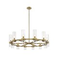 Z-Lite Datus 12 Light Chandelier, Rubbed Brass & Clear 4008-12RB